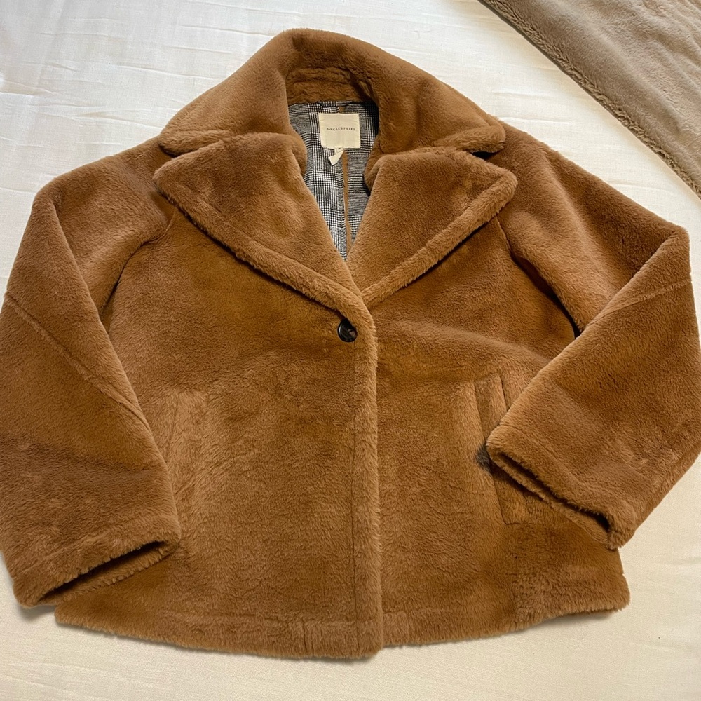 Avec Les Filles Brown Teddy Jacket